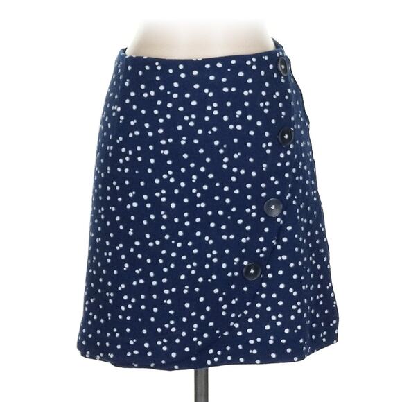 Maeve Anthropologie Blue Polka Dot Mini Skirt with Buttons NWT XL - Picture 1 of 8